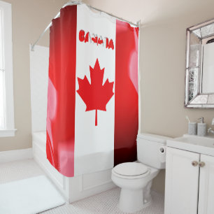 Canadian flag shower curtain