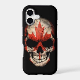 Canadian Flag Skull on Black
