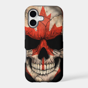 Canadian Flag Skull on Black