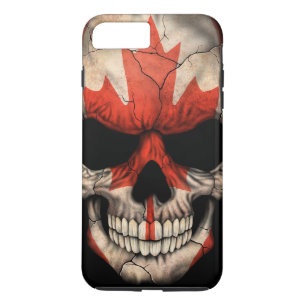Canadian Flag Skull on Black iPhone 8 Plus/7 Plus Case