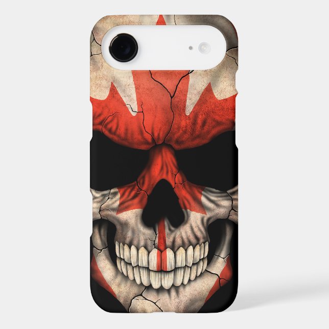 Canadian Flag Skull on Black Case-Mate iPhone Case (Back)