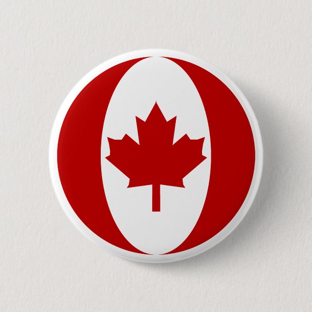 Canadian Flag Sphere 6 Cm Round Badge (Front)