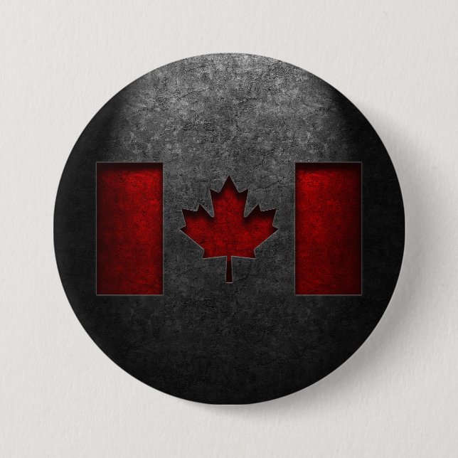 Canadian Flag Stone Texture 7.5 Cm Round Badge (Front)