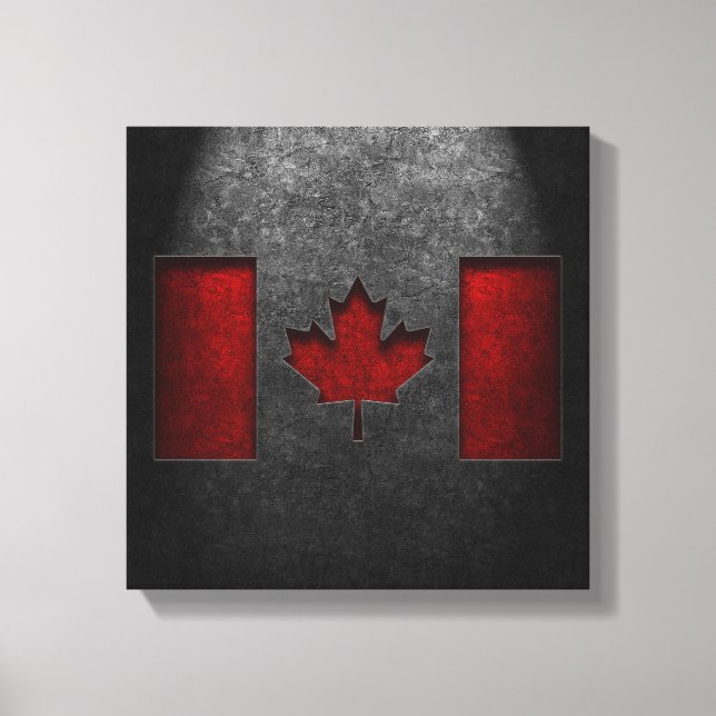 Canadian Flag Stone Texture Canvas Print (Front)