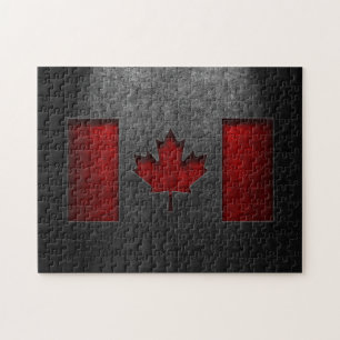 Canadian Flag Stone Texture Jigsaw Puzzle