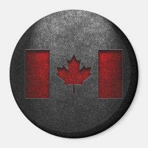 Canadian Flag Stone Texture Magnet