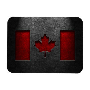 Canadian Flag Stone Texture Magnet