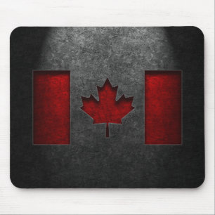 Canadian Flag Stone Texture Mouse Pad