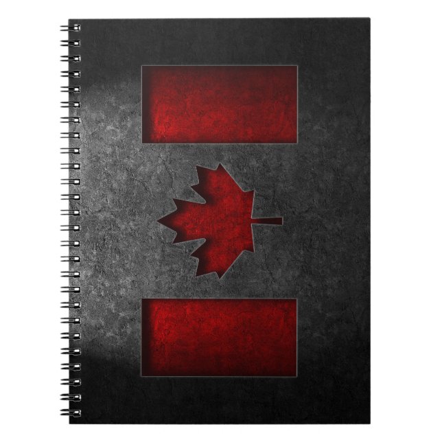 Canadian Flag Stone Texture Notebook (Front)
