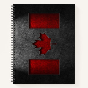 Canadian Flag Stone Texture Notebook