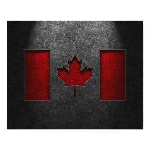 Canadian Flag Stone Texture Photo Print
