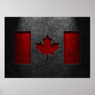 Canadian Flag Stone Texture Repost Poster