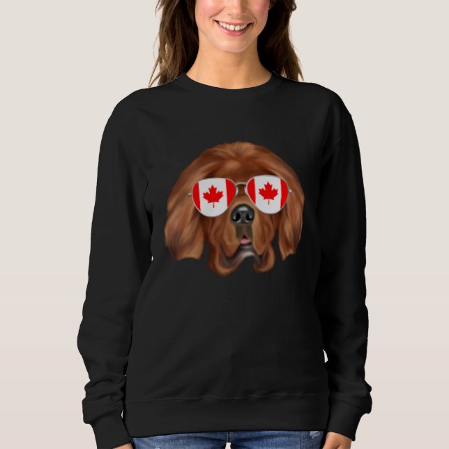 Canadian Flag Tibetan Mastiff Dog Canada Pocket Sweatshirt (Front)