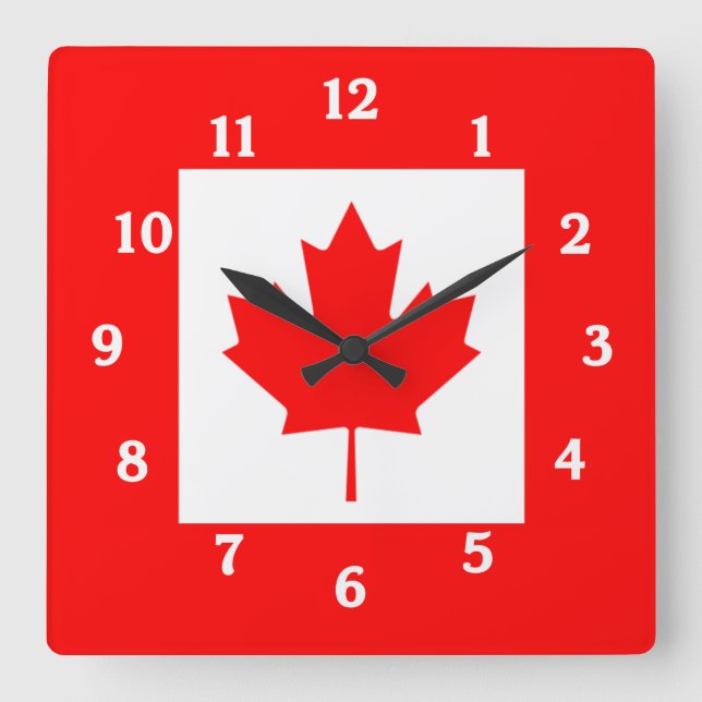 Canadian Flag Wall Clock (Front)