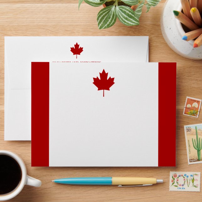 Canadian Flag Wedding Envelope (Desk)