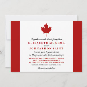 Canadian Flag Wedding Invitation