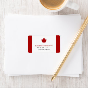 Canadian Flag Wedding Label