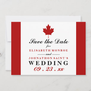 Canadian Flag Wedding Save The Date