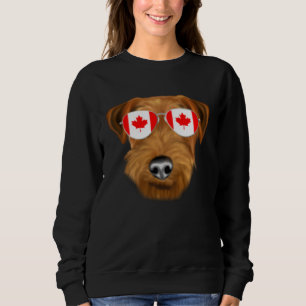 Canadian Flag Welsh Terrier Dog Canada Pocket Sweatshirt