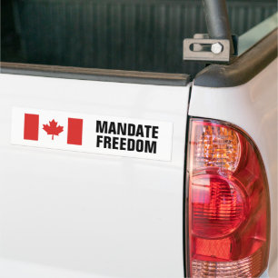 Canadian Flag with Editable Text Mandate Freedom C Bumper Sticker