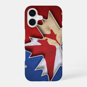 Canadian Flag with U.S. Stars Design iPhone 16 Case