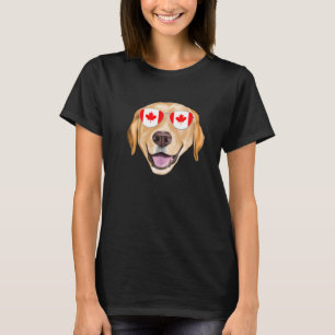 Canadian Flag Yellow Labrador Retriever Dog Canada T-Shirt