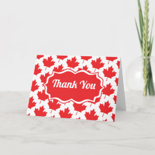 Canadian Flage Maple Leaf Canada Day  Thank You Card