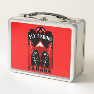 Canadian Fly Fishing Gifts Metal Lunch Box