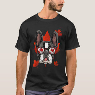 Canadian French Bulldog Dog Maple Leaf Patriotic C T-Shirt