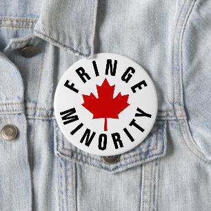 Canadian Fringe Minority Red Maple Leaf 10 Cm Round Badge