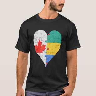 Canadian Gabonese Flag Heart T-Shirt