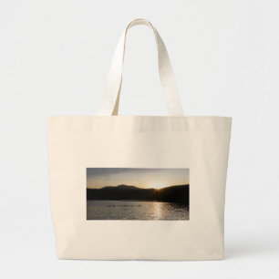 Canadian geese and sunset over Spring Valley Reser Large Tote Bag