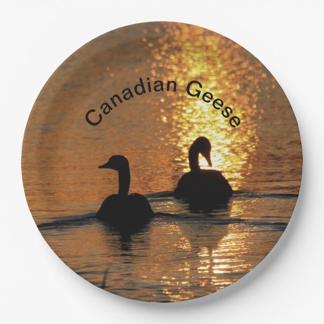 Canadian Geese at Sunset Paper Plate (Front)