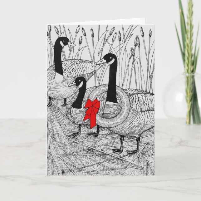 Canadian Geese Christmas Holiday Card (Front)