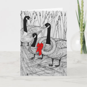 Canadian Geese Christmas Holiday Card