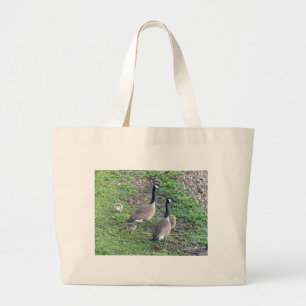 Canadian Geese Family Large Tote Bag