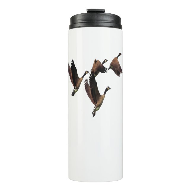 Canadian geese flying in a flock kids design thermal tumbler (Front)
