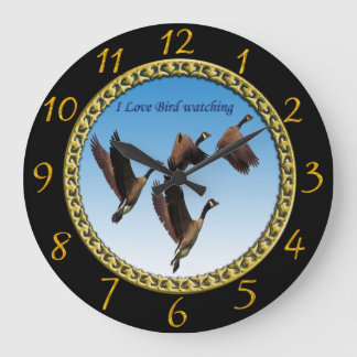 Canadian geese flying together kids design large clock