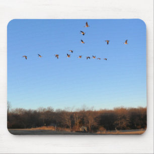 Canadian Geese Flying V Mousepad