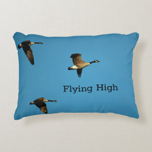 Canadian geese in flight decorative cushion