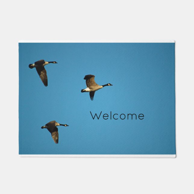 Canadian geese in flight  doormat (Front)