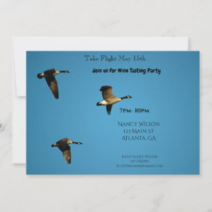 Canadian geese in flight invitation