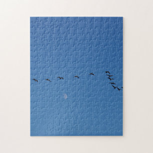 Canadian geese in flight           jigsaw puzzle