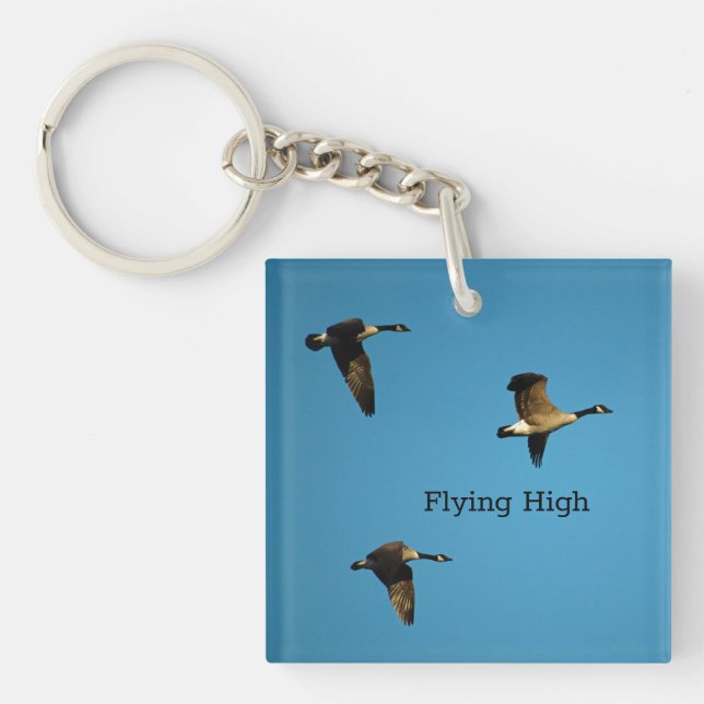 Canadian geese in flight  key ring (Front)