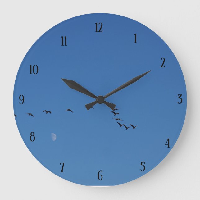 Canadian geese in flight large clock (Front)