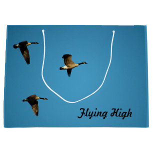 Canadian geese in flight large gift bag