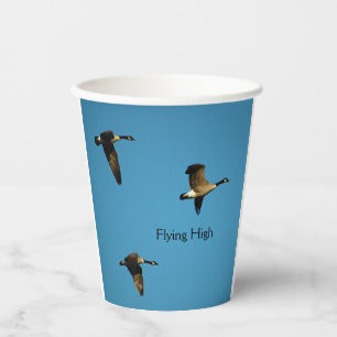 Canadian geese in flight paper cups