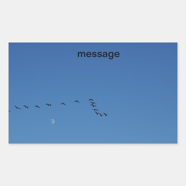 Canadian geese in flight rectangular sticker (Front)