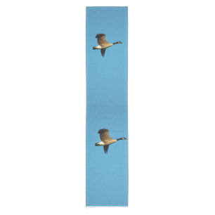 Canadian geese in flight short table runner