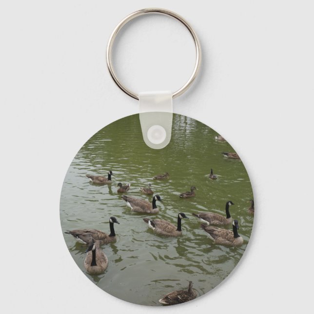 Canadian Geese & Mallard Ducks Keychain (Front)